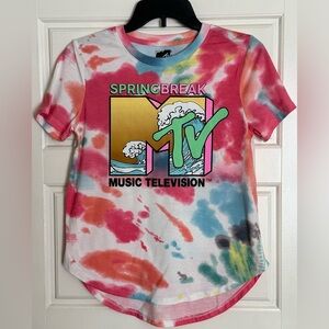 MTV Spring Break Tie-Dye T-Shirt - Red, Blue, Green